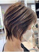 似合わせカット40代50代60代ショートボブくびれレイヤーボブ
