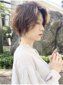 可愛い前髪長めのひし形耳掛け/20代/30代/40代/ショート/ボブ