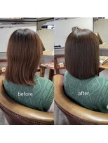 カミケン 方木田店(kamiken.)&nbsp;透明感ブラウンカラー大人上品なめらかボブ【カミケン方木田店】