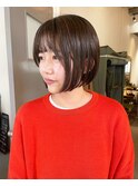 ナチュラルベージュ ×  ミニボブ