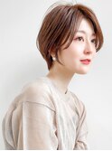 ★前下がりハンサムショートボブパーマ30代40代50代白髪ぼかし