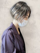 ファイン 美容室 深川店(FINE)&nbsp;20代30代大人可愛いアッシュベージュくびれボブ耳掛け透明感