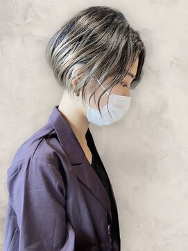 ファイン 美容室 深川店(FINE) 20代30代大人可愛いアッシュベージュくびれボブ耳掛け透明感