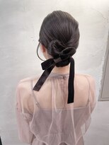 人気◎タイトシニヨン　リボンヘアアレンジ◎渋谷mutsuki
