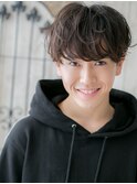 前髪パーマゆるふわエアリーツーブロックマッシュb新所沢