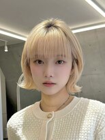 サンド 池袋 2nd(sand) 韓国風切りっぱなし小顔ボブ/ハイトーン透明感カラー/池袋