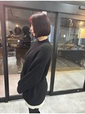 顎ライン平行切りっぱなしボブ