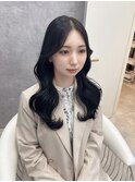 前髪なし/ブルーブラック/韓国ヘア/レイヤーカット/髪質改善