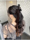 ポニーテール　ポニーアレンジ　アップヘア　参列ヘア