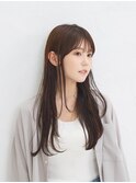 ロングレイヤー暗めカラーデザインカラーナチュラルブラウン