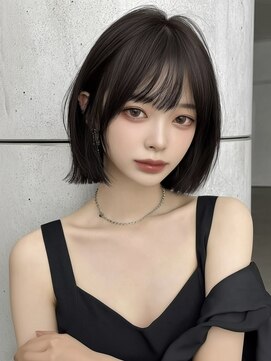 ユーフォリア 渋谷グランデ(Euphoria SHIBUYA GRANDE) 渋谷 韓国ヘア 切りっぱなしボブ 顔周りレイヤー 小顔カット