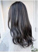 博多/髪質改善/細めハイライトカラー×ゆる巻きロングヘア