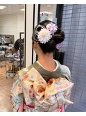 成人式ヘア【艶感リボンシニヨン】