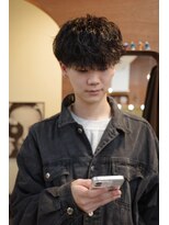 エディ(Edy)&nbsp;メンズマッシュ波巻きスパイラルパーマケアパーマ眉毛カット岡山