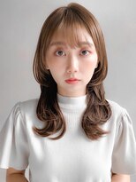 リヤン 表参道(lyann) うるツヤ斜めバングモテ髪ピンクベージュ愛されセミディ前髪