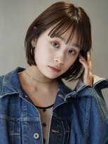 ニコトウキョウ 新宿(nico TOKYO) 20代30代切りっぱなしボブタッセルボブ顔周りレイヤーオリーブ