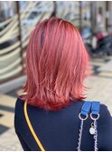 切りっぱなしボブ【レッドカラー】