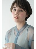 【katachi byAnge】小顔マニッシュワンサイドショート、ベージュ