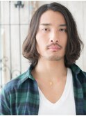 ワイルドランダムパーマミディのウェーブスタイルR南越谷