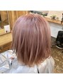 ジーナ  札幌大通(Zina)&nbsp;ブリーチをして明るめのやわらかベビーピンクカラーです☆