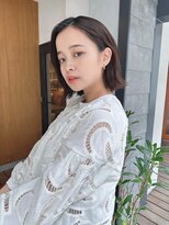 ルービック 梅田茶屋町(Rubik)&nbsp;小顔効果◎外ハネ前下がりボブ/髪質改善