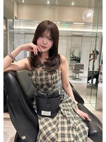 ラル 立川(lar)&nbsp;ふんわり内巻きグレージュ_美髪ピンクブラウン切りっぱなしボブ