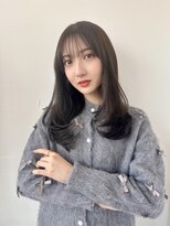 レイヤーカット／暗髪/ダークグレージュ／自由が丘