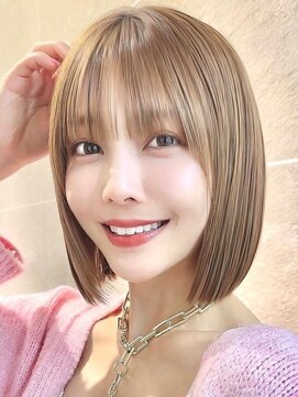 サンド 池袋 2nd(sand) 韓国風切りっぱなし小顔ボブ/ハイトーン透明感カラー/池袋