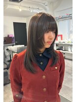 ファーム 大崎店(FAAM)&nbsp;前髪ありレイヤーカット×チョコレートブラウン