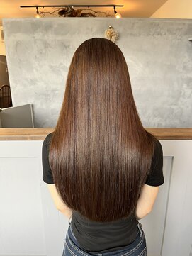ボタン(vottan) ロング【黒髪カタログ・暗めカラー・ココアベージュ】