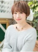 大人かわいい透け感ハイライト小顔ショートh4戸頭20代30代40代