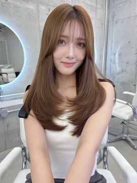 フォンズ(FONS) 透明感ベージュカラー/ロングレイヤー/ワンカール/顔周りカット