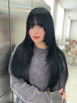 ユイマァル 岡山店(YUIMARL)&nbsp;黒髪レイヤーカット20代30代40代髪質改善トリートメントロング