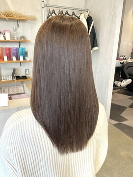 シェル 津山の手店(shel) 10代20代髪質改善ナチュラルブラウン艶カラー