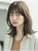 ハッシュカットミディアムレイヤーシャギー韓国ヘア