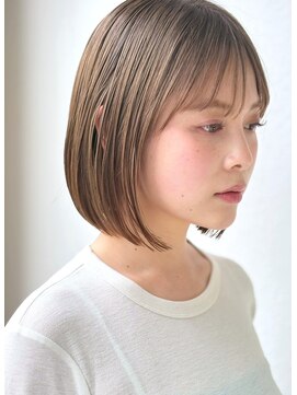 カバーヘア ブリス 北浦和(COVER HAIR bliss) 切りっぱなしボブミルクティーベージュ春カラー透明感p北浦和