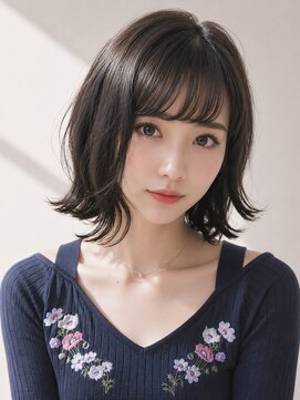 ウィーニード 栄(WENEED) 韓国ボブ×透け感シースルーバング