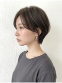 ツーウェイバングオリーブアッシュ大人ショートヘア30代越谷p3