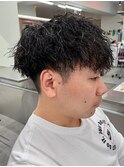 フェザーパーマサーフカール刈り上げセンターパート