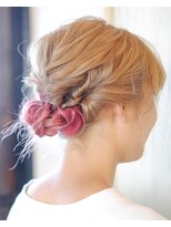 ニコヘアー(niko hair) ピンクカラーとショートアレンジ▼LINEID@vey3047y