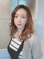 アクア ヘア いわき四ツ倉駅店(akua hair) 段カット愛され無造作ロング立体感20代30代ヘーゼルベージュ