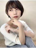 暗髪カラーでイメチェン！小顔なスリークボブ　セシルカット