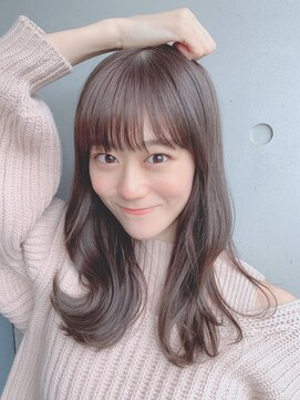 アンブル リュクス 池袋(amble luxe) 光にあたると透けるミルクティーセミロング