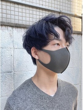 ミモザワークス(Mimosa Works) ネイビーブルーと大人センターパート