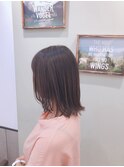 ピンクベージュ/ミディアムヘアー