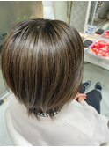 back style☆白髪ぼかしハイライトカラーvol.735