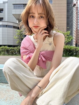 アヴァンスアンス 広島袋町店(AVANCE.ens) グレージュカラー×ミディアムヘア