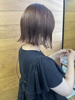 デイバイヘアーポケット(Day.by hair pocket) 切りっぱなしボブ×ピンクベージュ