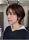 ショート/ボブ/面長/前髪なし/絶壁解消/30代/40代/50代/くびれ