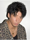 メンズ波巻きツイスパニュアンススパイラルスパイキーショート